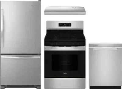 4 Piece Package Includes Refrigerator, Range, Hood And Dishwasher