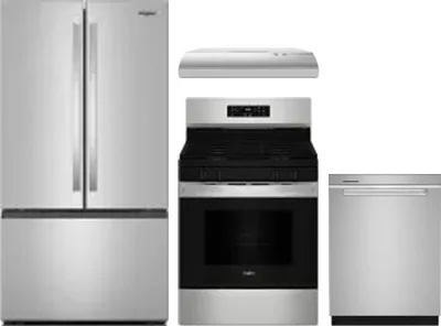 4 Piece Package Includes Refrigerator, Range, Hood And Dishwasher