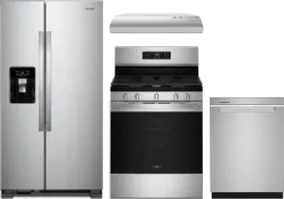4 Piece Package Includes Refrigerator, Range, Hood And Dishwasher