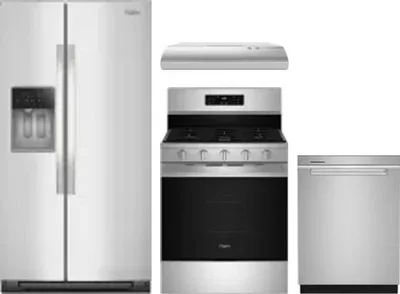 4 Piece Package Includes Refrigerator, Range, Hood And Dishwasher