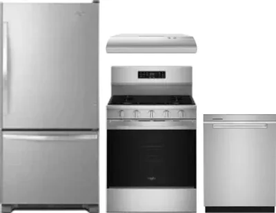 4 Piece Package Includes Refrigerator, Range, Hood And Dishwasher