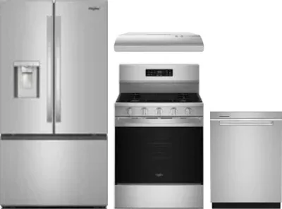 4 Piece Package Includes Refrigerator, Range, Hood And Dishwasher