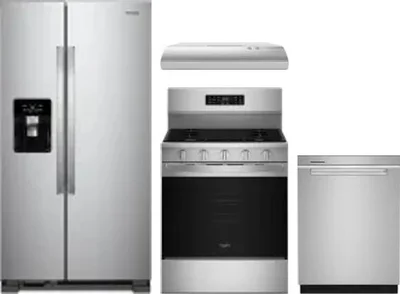 4 Piece Package Includes Refrigerator, Range, Hood And Dishwasher