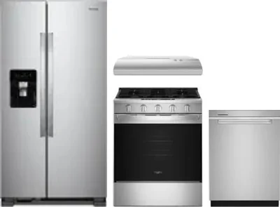 4 Piece Package Includes Refrigerator, Range, Hood And Dishwasher