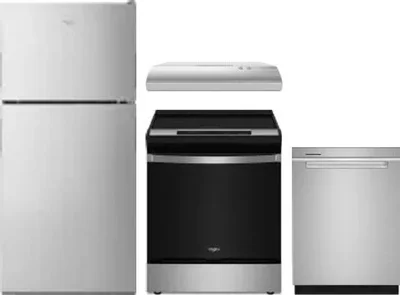 4 Piece Package Includes Refrigerator, Range, Hood And Dishwasher