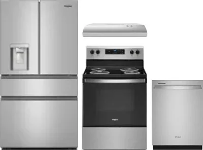4 Piece Package Includes Refrigerator, Range, Hood And Dishwasher
