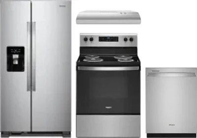 4 Piece Package Includes Refrigerator, Range, Hood And Dishwasher