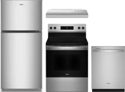 4 Piece Package Includes Refrigerator, Range, Hood And Dishwasher