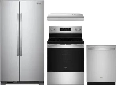4 Piece Package Includes Refrigerator, Range, Hood And Dishwasher