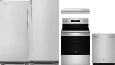 5 Piece Package Includes Refrigerator, Freezer, Range, Hood And Dishwasher