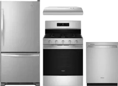 4 Piece Package Includes Refrigerator, Range, Hood And Dishwasher