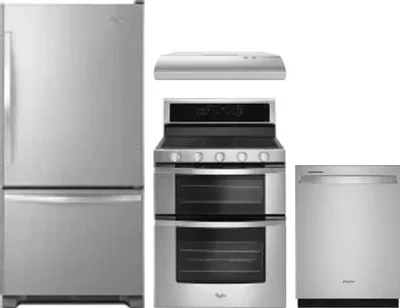 4 Piece Package Includes Refrigerator, Range, Hood And Dishwasher