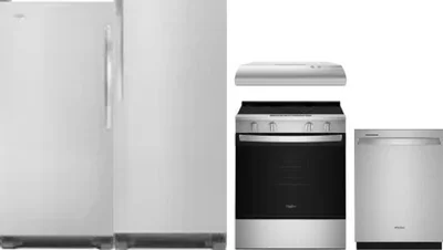 5 Piece Package Includes Refrigerator, Freezer, Range, Hood And Dishwasher
