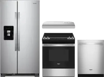 4 Piece Package Includes Refrigerator, Range, Hood And Dishwasher