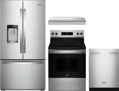 4 Piece Package Includes Refrigerator, Range, Hood And Dishwasher