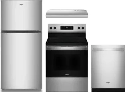 4 Piece Package Includes Refrigerator, Range, Hood And Dishwasher