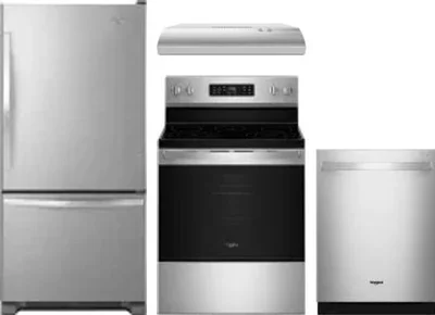 4 Piece Package Includes Refrigerator, Range, Hood And Dishwasher