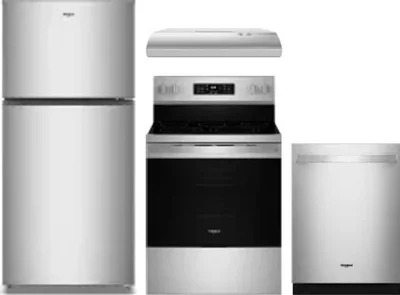 4 Piece Package Includes Refrigerator, Range, Hood And Dishwasher