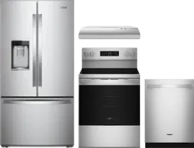4 Piece Package Includes Refrigerator, Range, Hood And Dishwasher