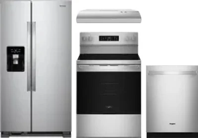 4 Piece Package Includes Refrigerator, Range, Hood And Dishwasher