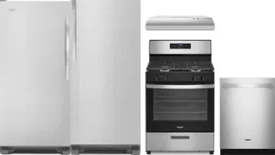 5 Piece Package Includes Refrigerator, Freezer, Range, Hood And Dishwasher