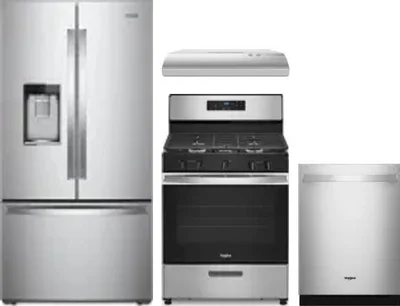 4 Piece Package Includes Refrigerator, Range, Hood And Dishwasher