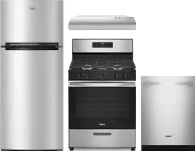 4 Piece Package Includes Refrigerator, Range, Hood And Dishwasher