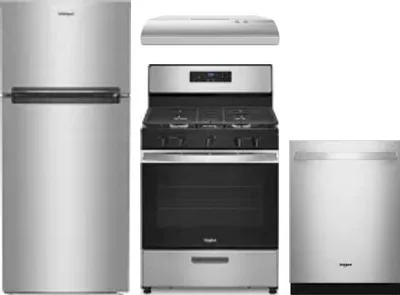 4 Piece Package Includes Refrigerator, Range, Hood And Dishwasher