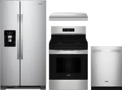 4 Piece Package Includes Refrigerator, Range, Hood And Dishwasher