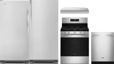 5 Piece Package Includes Refrigerator, Freezer, Range, Hood And Dishwasher