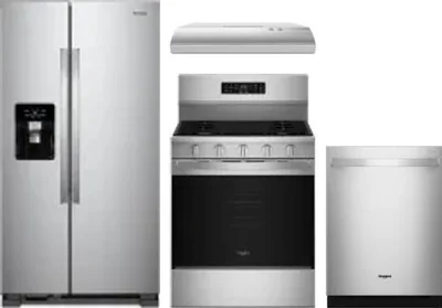 4 Piece Package Includes Refrigerator, Range, Hood And Dishwasher