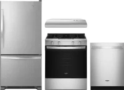 4 Piece Package Includes Refrigerator, Range, Hood And Dishwasher