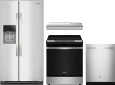 4 Piece Package Includes Refrigerator, Range, Hood And Dishwasher