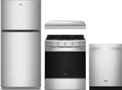 4 Piece Package Includes Refrigerator, Range, Hood And Dishwasher