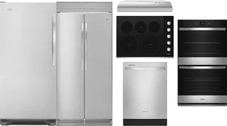 6 Piece Package Includes Refrigerator, Freezer, Cooktop, Wall Oven, Hood And Dishwasher