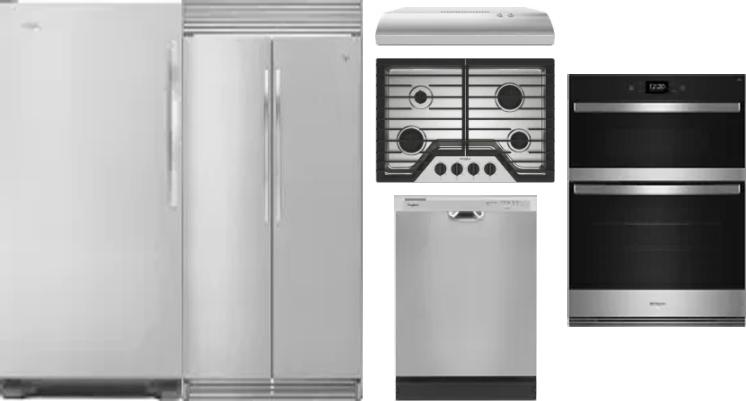 6 Piece Package Includes Refrigerator, Freezer, Cooktop, Wall Oven, Hood And Dishwasher