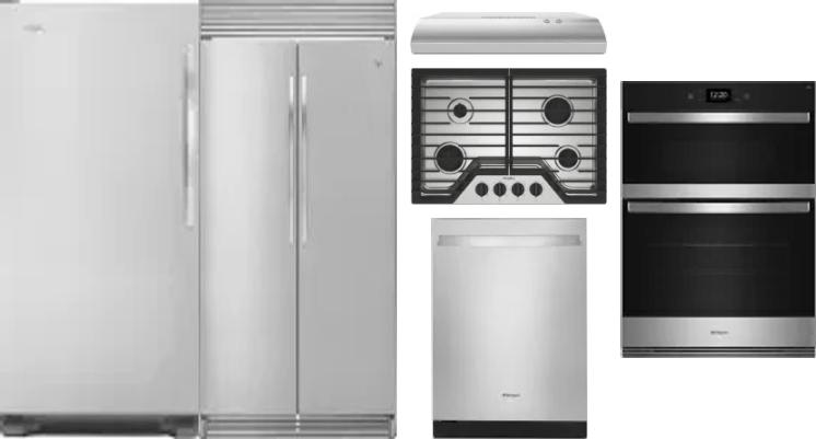 6 Piece Package Includes Refrigerator, Freezer, Cooktop, Wall Oven, Hood And Dishwasher