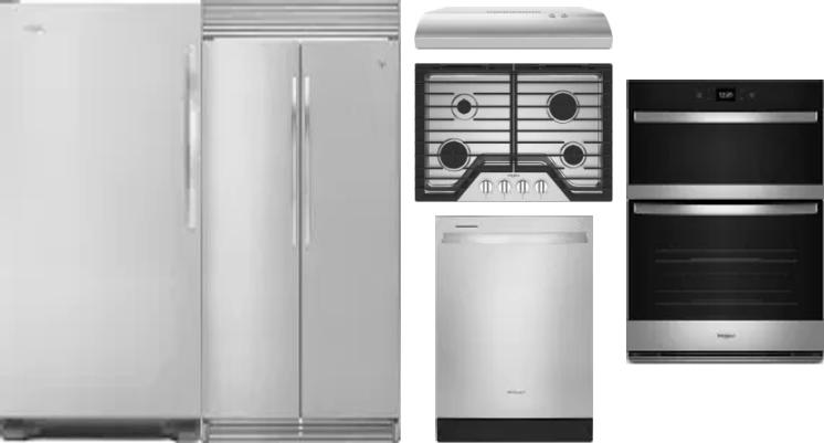 6 Piece Package Includes Refrigerator, Freezer, Cooktop, Wall Oven, Hood And Dishwasher