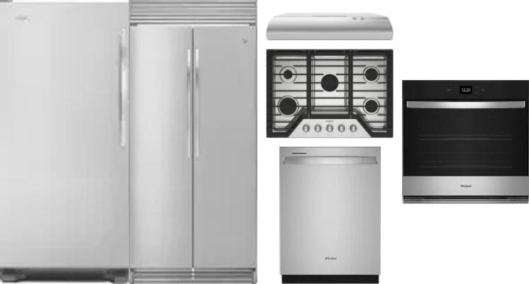 6 Piece Package Includes Refrigerator, Freezer, Cooktop, Wall Oven, Hood And Dishwasher
