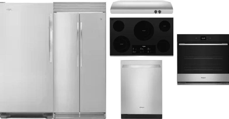 6 Piece Package Includes Refrigerator, Freezer, Cooktop, Wall Oven, Hood And Dishwasher