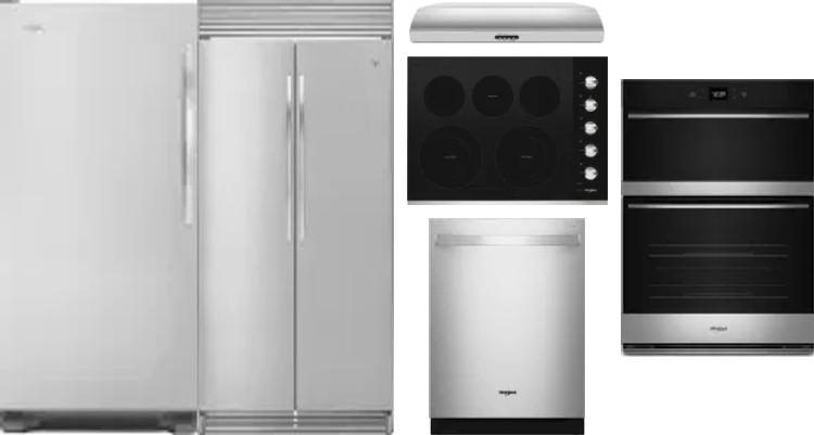 6 Piece Package Includes Refrigerator, Freezer, Cooktop, Wall Oven, Hood And Dishwasher