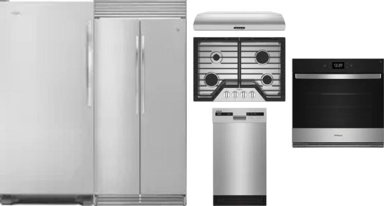 6 Piece Package Includes Refrigerator, Freezer, Cooktop, Wall Oven, Hood And Dishwasher
