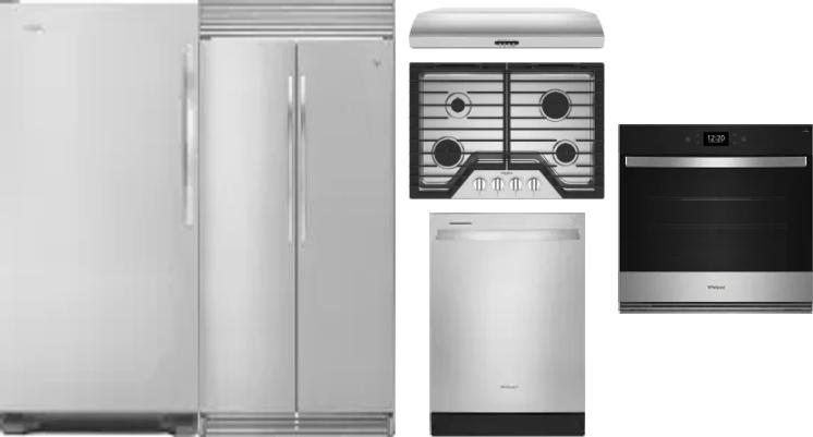 6 Piece Package Includes Refrigerator, Freezer, Cooktop, Wall Oven, Hood And Dishwasher