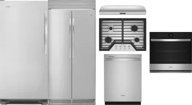 6 Piece Package Includes Refrigerator, Freezer, Cooktop, Wall Oven, Hood And Dishwasher