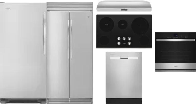6 Piece Package Includes Refrigerator, Freezer, Cooktop, Wall Oven, Hood And Dishwasher