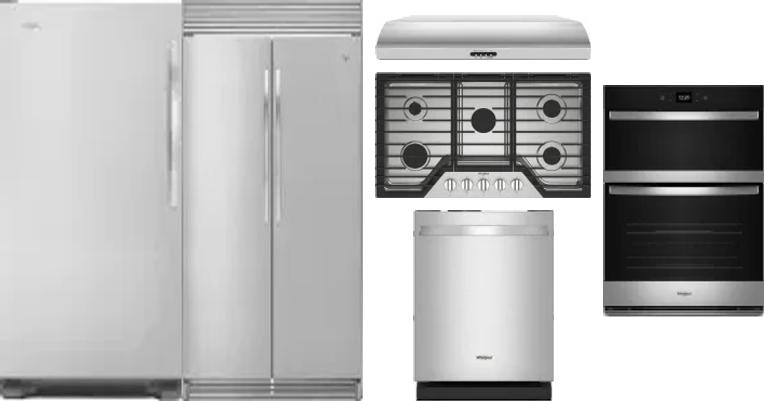 6 Piece Package Includes Refrigerator, Freezer, Cooktop, Wall Oven, Hood And Dishwasher