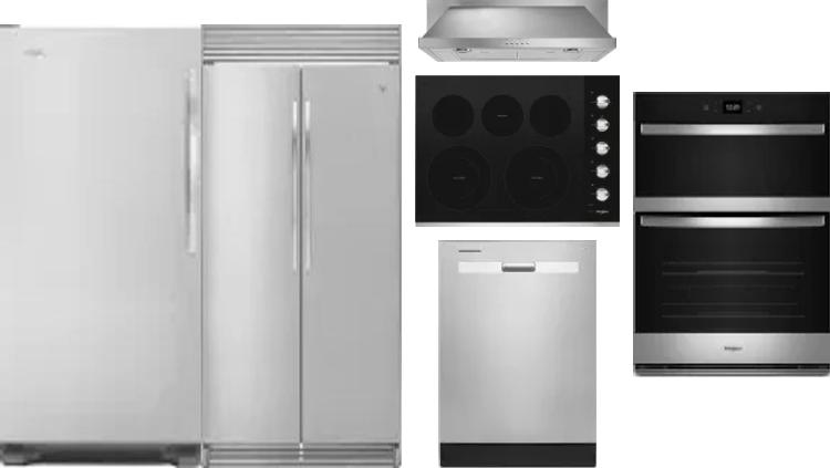 6 Piece Package Includes Refrigerator, Freezer, Cooktop, Wall Oven, Hood And Dishwasher