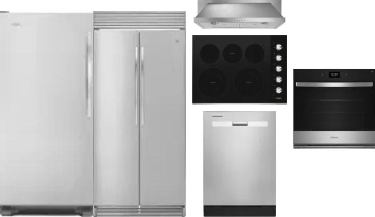 6 Piece Package Includes Refrigerator, Freezer, Cooktop, Wall Oven, Hood And Dishwasher
