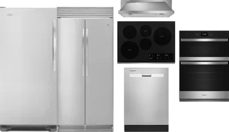 6 Piece Package Includes Refrigerator, Freezer, Cooktop, Wall Oven, Hood And Dishwasher