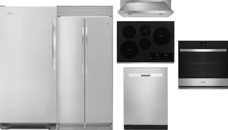 6 Piece Package Includes Refrigerator, Freezer, Cooktop, Wall Oven, Hood And Dishwasher
